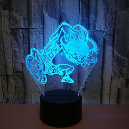 Creative 3d Colorful Night Light Button Basketball Touch Remote Visual Light Play Basketball Kids 3d Led Lamp