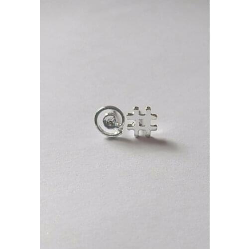 Fashion microblog symbol stud earrings, lovely personality "#" and "@" stud earrings for women