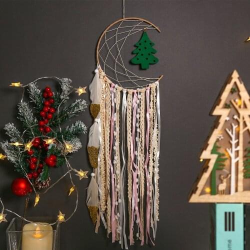 New Christmas decoration dream net Indian wind hand-woven wall velvet Christmas tree home decoration