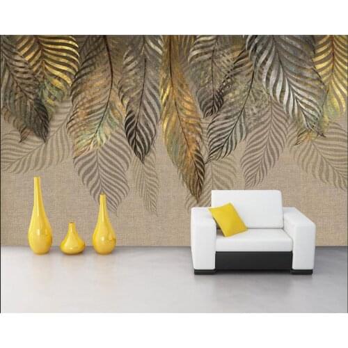 Custom 3d wallpaper modern pop art leaf TV background wall painting decoration 3d wallpaper mural papier peint