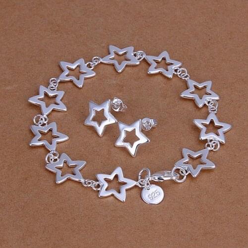 Sets Silver Plated Sets Silver Trendy Jewelry Sets Ten Stars Jewelry Wholesale Free Shipping ooiu LS146