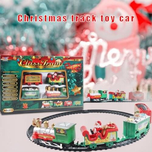 Christmas Train Toy Set Electric Railway Tracks Santa Claus Car Locomotive Kids Puzzle Educational Toy Birthday Christmas Gift