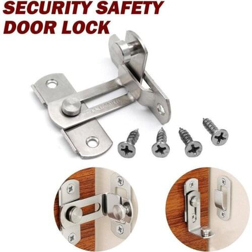 90 Degree Steel Door Latch Right Angle Sliding Bending Locker Lock Accessories Screw Latch Hardware Door X9T6