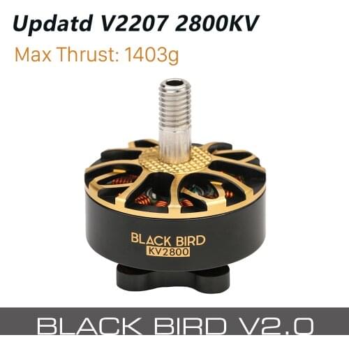 T-motor Black Bird High Power Motor 2207 2800KV V2 4-5S Brushless Out-runner Motor for RC Drone FPV Racing Accessories