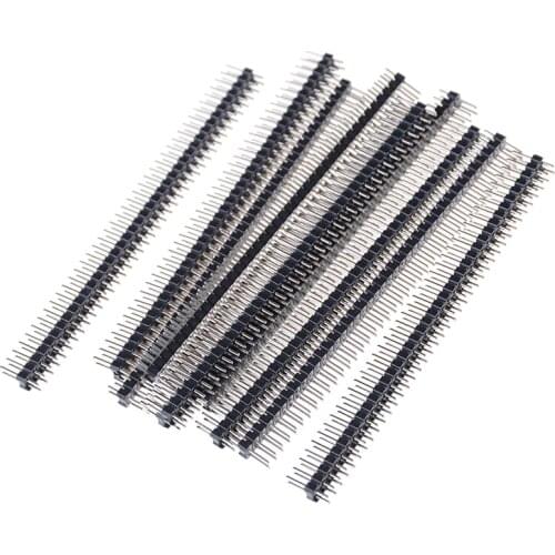 10pcs 2*40Pins 2.54mm color double Row Straight Male Pin Header Strip For PCB