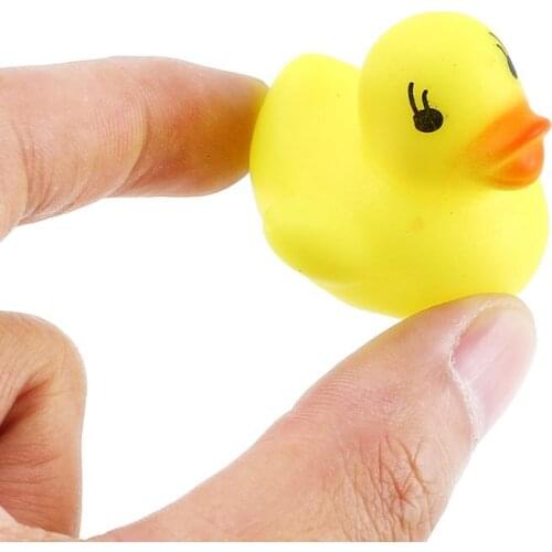 10 pcs Squeaky Ducks Baby Bath Toys Kids children Game Toys Yellow Duck Duckie Taking Shower Water Toys Gift Drop shipping