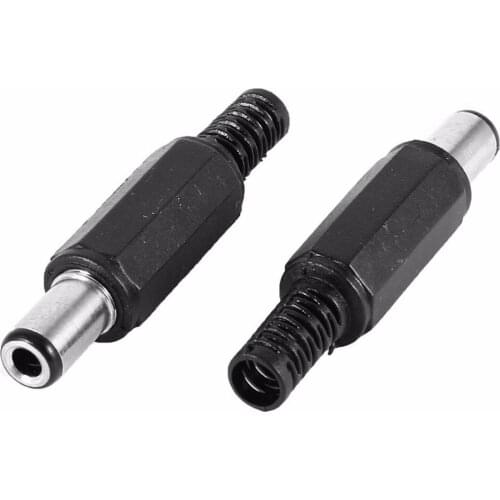 100 Pcs 6.3mm x 3.0mm DC Power Male Plugs Barrel Connectors Black