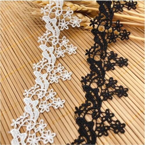 15Yards 2Colors Lace Trim High Quality Stretch Embroidery Lace Ribbon Fabric Sewing Supplies Polyester Lace Garment Accessories