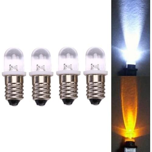5pcs E10 Led Bulb DC 3V 4.5V Instrument Bulb Indicator Bulb Flashlight Bulb