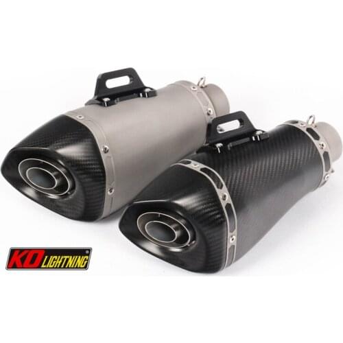 51mm Universal Motorcycle Exhaust Vent Pipe With Muffler 315mm Stainless Steel And Carbon Fiber For ATV Street Bike