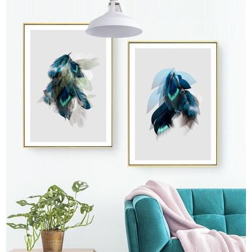 Nordic style Abstract Feather Canvas Painting Modern Minimalist Wall Art Poster Print Decorative Picture for Living Room Bedroom