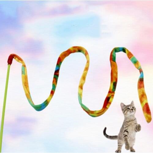 Cute Funny Colorful Rod Teaser Wand Plastic Cat Toys Pet Plush Toys For Cats Interactive Stick Cat Supplies Pet Products