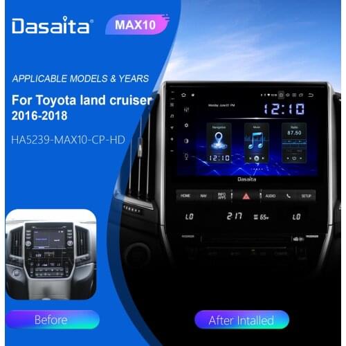Dasaita 9" Android 10 Car Radio for Toyota land cruiser 2016 2017 2018 with Carplay DSP GPS Nav AHD 1 Din 4+64GB BT5.0 Head Unit