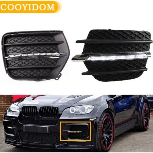 Car Front Daytime Running Light White Light LED Daytime Driving DRL Car Fog Lamp Working Fog Lamp For BMW X6 E71 2009-2013