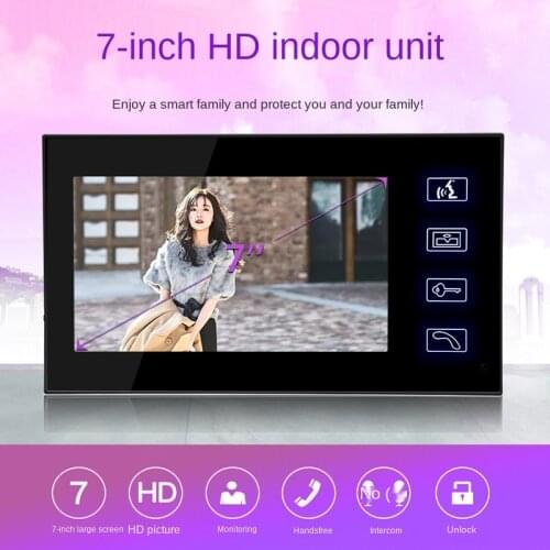 7" RFID Video Door Phone Intercom Doorbell Touch Button Remote Unlock Night Vision 1000TV Lines