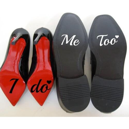 I Do/Me Too Stickers For Shoes Wedding Shoes Sticker Marriage Accessories Bride Groom Vinyl Wedding Stickers Novelty Shoe