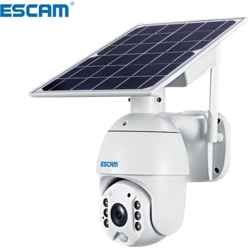ESCAM QF280 1080P Cloud Storage PT WIFI Battery PIR Alarm IP Camera With Solar Panel Night Vision Two Way IP66 Waterproof