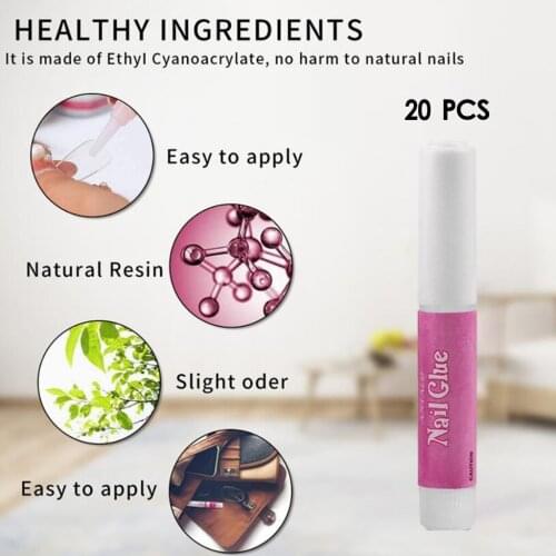 20 Bottles Nail Glue Fast-dry Adhesive Acrylic French False Tips 3D Decoration Glue