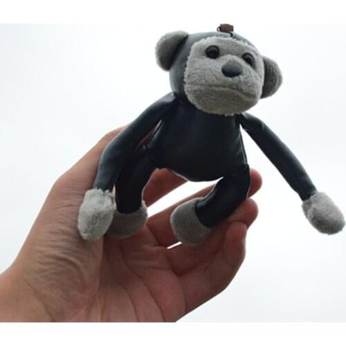 Cool 12cm plush Favorite black chimpanzee doll stuffed soft Pendant bag decoration Keychain festival christmas gift for friend