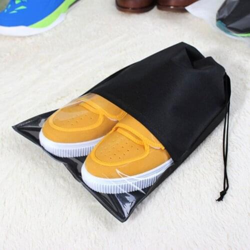 Pack of 12 Men Women Non-Woven Cloth Drawstring Shoe Bags Pouch Carrier