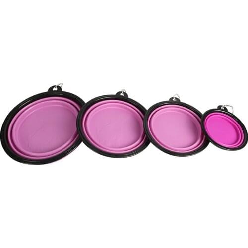 Pet Soft Dog Bowl 1PC Folding Silicone Travel Bowl For Dog Portable Collapsible Folding Dogs Bowl Pet Cat Food Water Feeding