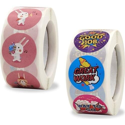 Reward Stickers For Kids Bunny Cartoon Encouragement Stickers Gift Packing Box Decoration Sealing Labels Stationary Stickers