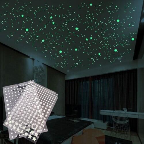 For Kids Room Home Wall Supplies Luminous Bubble Sticker 1 Sheet Three-dimensional PVC Stars/Round Dot DIY Decoration