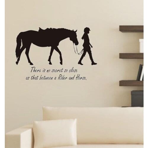 ThereS No Secret Girl So Close As That Between A Rider And Horse Quote Wall Decal Horse Wall Sticker Home Decor Vinyl Art Mural