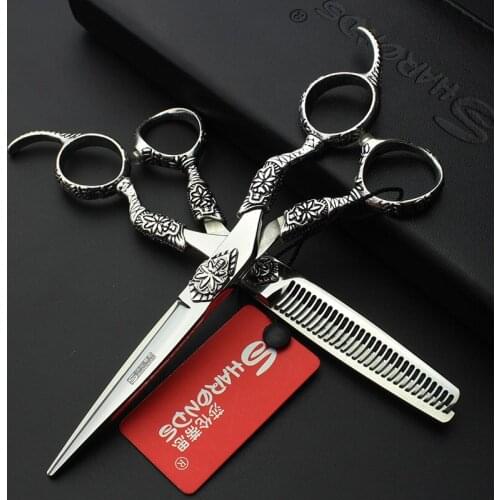 Sharonds 6 Inch Japanese Import 440c Professional Hairdresser Scissors Stainless Steel Cutting Scissors & Thinning Scissors