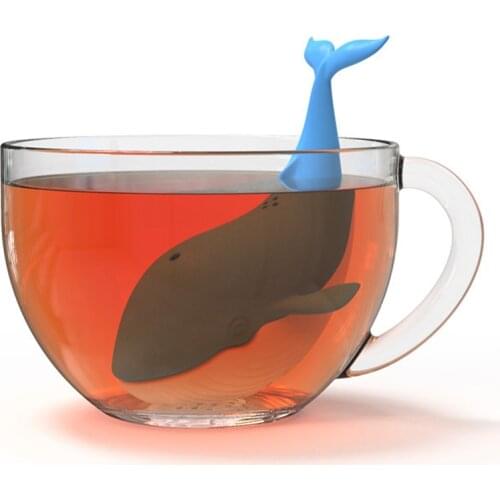 Whale Silicone Tea Bag Tea Infuser Silicone Strainer Tool Leaf Herbal Spice Filter Diffuser Brewing Device Teapot Kitchen Tool