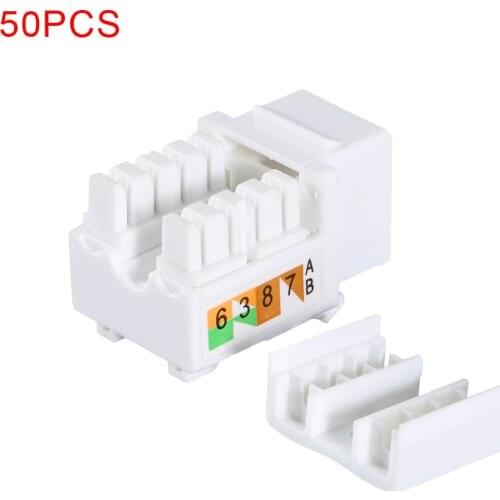 50Pcs/Lot Generic CAT6 RJ45 110 Punch Down Keystone Network Ethernet Jack Ethernet Module Coupler High Quality Accessories