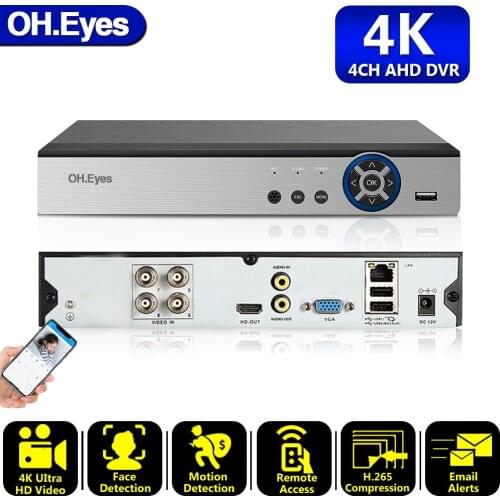 OH.eyes 4CH 8CH 8MP 5MP AHD DVR Hybaird NVR Xmeye Human Face Detection 4K Video Recorder For 8MP AHD CVI TVI CVBS CCTV Camera