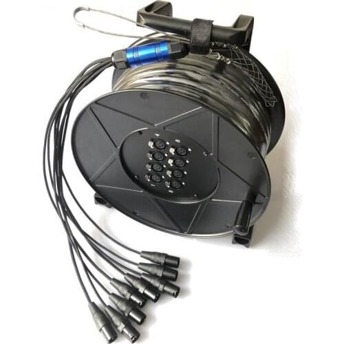 High quality Professional 8 channel Stage Snake Cable 15M with engineering plastic tray and gold plate 3pin xlr connectors
