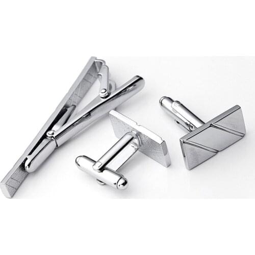 Striped Shirt Jewelry Portable Sturdy Tie Clip Party Wedding Casual Adult Cufflink Set Gift Accessories Decoration Business