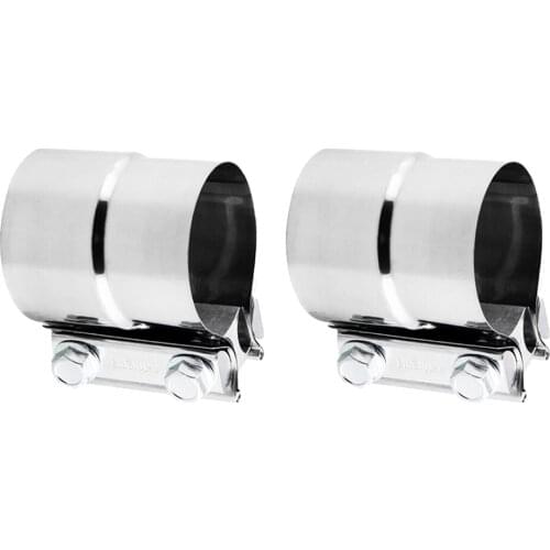 2pcs 2.25'' To 2.5" Stainless Steel Exhaust Clamp Stepped Lap Joint Clamp