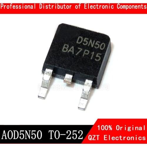 10pcs/lot AOD5N50 TO-252 D5N50 TO252 5N50 SOT MOS 5A 500V In Stock