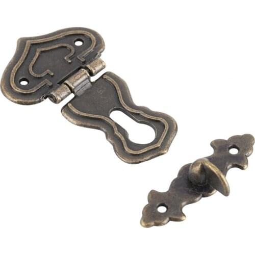 10Pcs/Lot Retro Style Box Hasp Lock Latch Hasp Bronze Tone Jewelry Case Box Lock Wooden Box