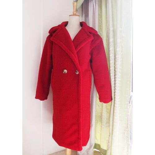 2020 new women faux teddy bear fur coat long coat oversized design thick coat