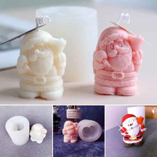 3D Santa Claus Shape Silicone Mold Candle Mold for Candle Making Scented Candle DIY Christmas Candle Silicone Mold