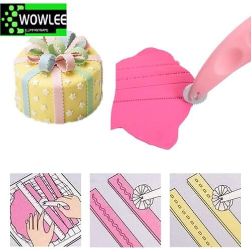 4 Wheels Sugar craft Paste Embosser Fondant Cutter Cake Decoration Mold Icing Stitching Knife Pastry Tools