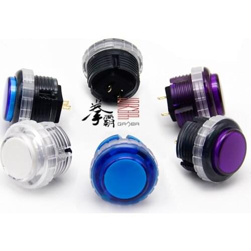6pcs/lot Original Qanba Gravity Clear 30mm Mechanical Pushbuttons with Omron Switches for Arcade JAMMA MAME Game MachineCabinets