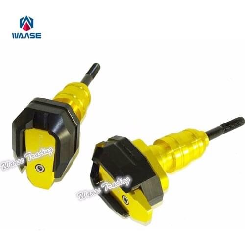Waase Motorcycle CNC Aluminum Engine Frame Sliders Protector Crash Guard Pads Gold For 2013 2014 2015 KAWASAKI Ninja ZX6R ZX-6R