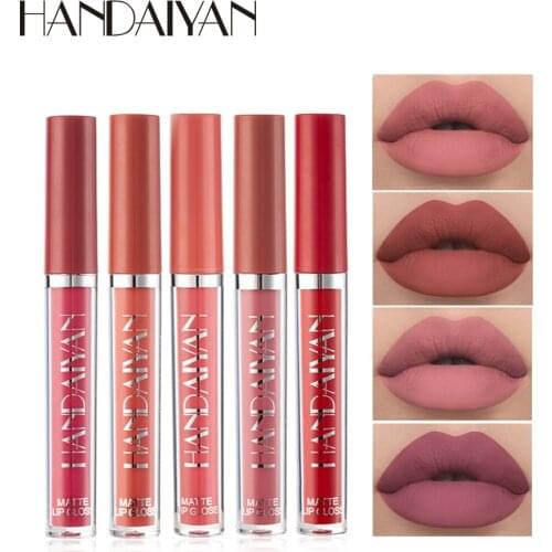 HANDAIYAN Velvet Matte Lip GLoss Long Lasting Waterproof Makeup Red Nude Liquid Lipsticks Non-Stick Cup Lip Tint Women Cosmetics