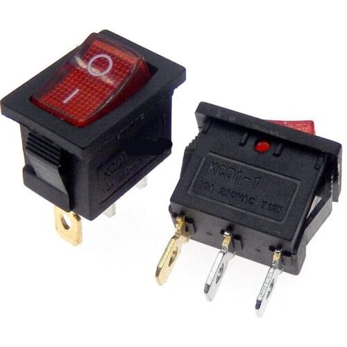 Free shipping 100PCS /LOT KCD1 15 * 21MM three-legged rocker switch two tranches of the black power switch 3 feet 2 files