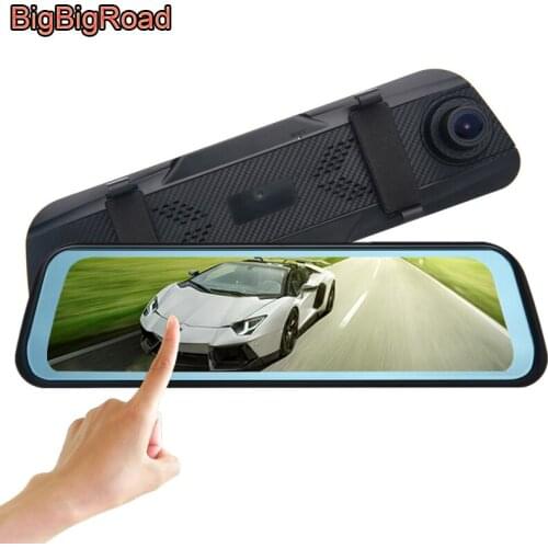 BigBigRoad Car DVR Dash Cam Camera Stream RearView Mirror IPS Touch Screen For Mercedes Benz R Class 320 350 400 300L 350L 500L