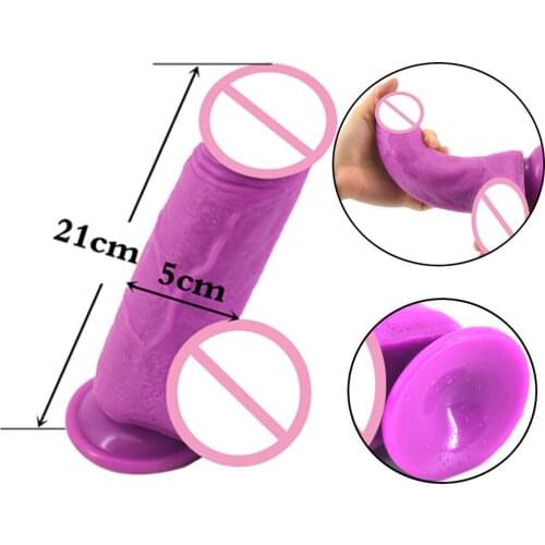 Newest Fashion Big Testicle Realistic Feeling Dildo Adult Women Masturbation Large Fake Penis Men Anal Plug Erotic Sex Shop