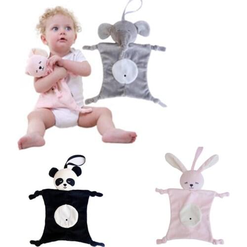 Newborn Baby Toys Pacifier Doll Soothing Towel Blankie Infant Soft Soother Towel Cartoon Animal Educational Elephant Plush Toys