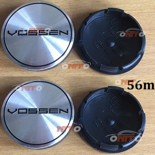 Car styling 4pcs 56MM ABS For vossen Logo Car Emblem badge Auto Wheel hub center caps Rims Wheel Stickers Covers Car Accessories