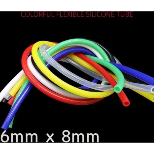 Flexible Silicone Tube ID 6mm OD 8mm Food Grade Non-toxic Drink Water Rubber Hose Milk Beer Soft Pipe Connector Colorful