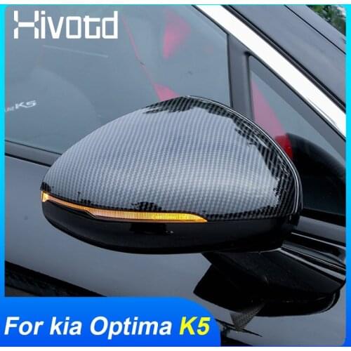 Hivotd For Kia Optima K5 2021 2020 Rearview Mirror Case Cover Protection Carbon Side Wing Mirror Cover Caps Exterior Accessories